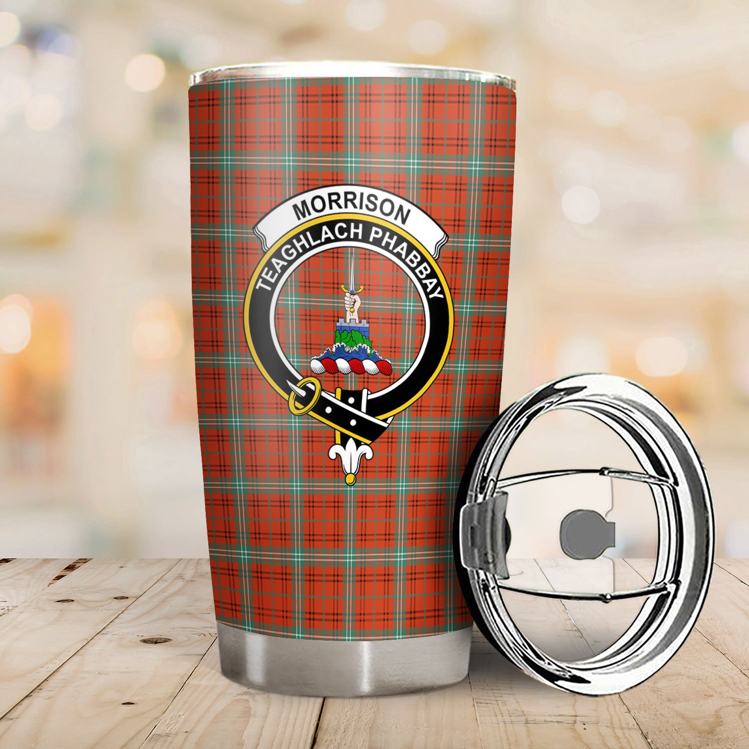 Morrison Red Ancient Tartan Crest Tumbler