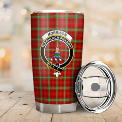 Morrison Red Modern Tartan Crest Tumbler