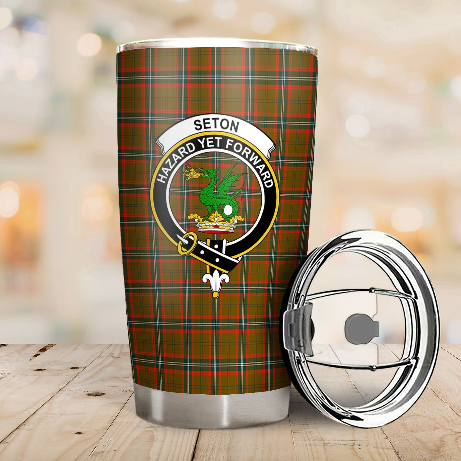 Seton Hunting Modern Tartan Crest Tumbler