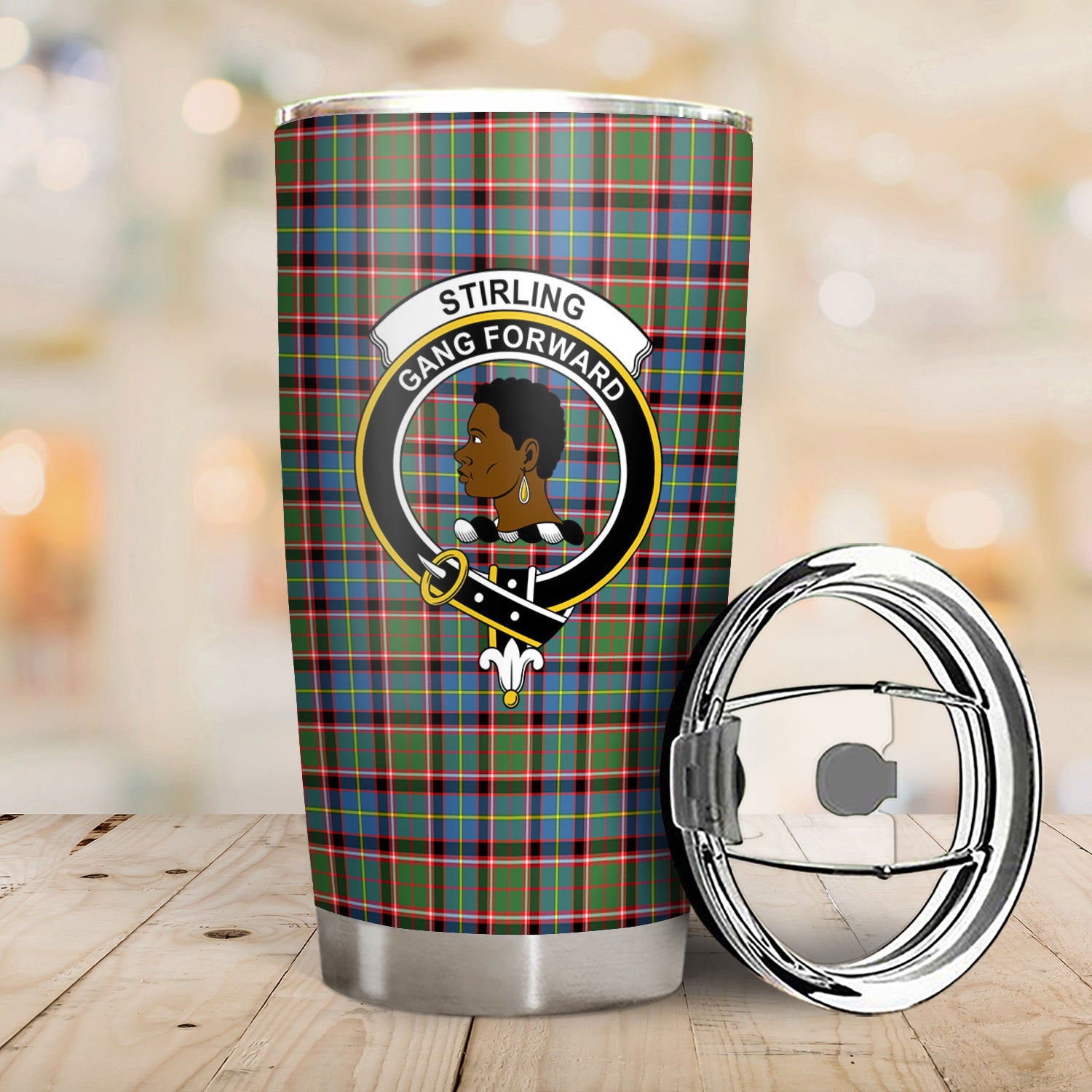 Stirling (of Keir) Tartan Crest Tumbler