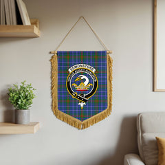 Edmonstone Tartan Crest Wall Hanging Banner - Wood Pole