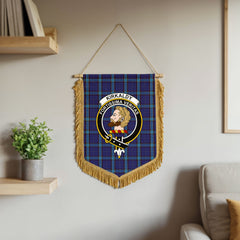 Kirkaldy Tartan Crest Wall Hanging Banner - Wood Pole