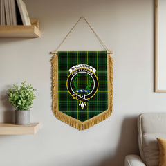 MacArthur Modern Tartan Crest Wall Hanging Banner - Wood Pole