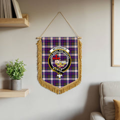 McDonald Dress Modern Tartan Crest Wall Hanging Banner - Wood Pole