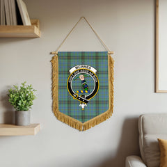 McInnes Ancient Tartan Crest Wall Hanging Banner - Wood Pole