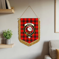 Wemyss Modern Tartan Crest Wall Hanging Banner - Wood Pole