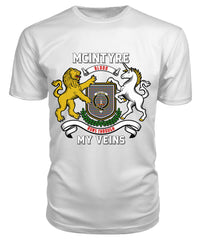 McIntyre Ancient Tartan Crest 2D T-shirt - Blood Runs Through My Veins Style