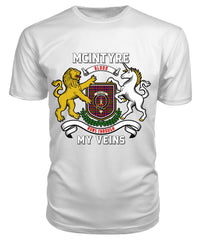 McIntyre Modern Tartan Crest 2D T-shirt - Blood Runs Through My Veins Style