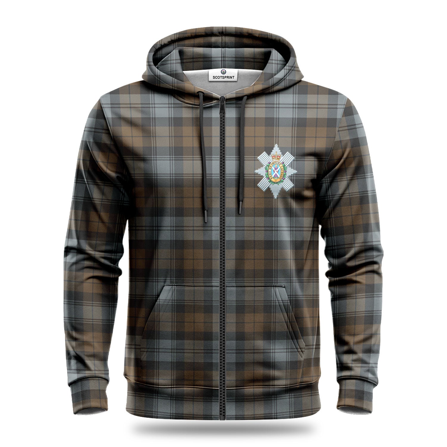 Black Watch Weathered Tartan Crest Hoodie