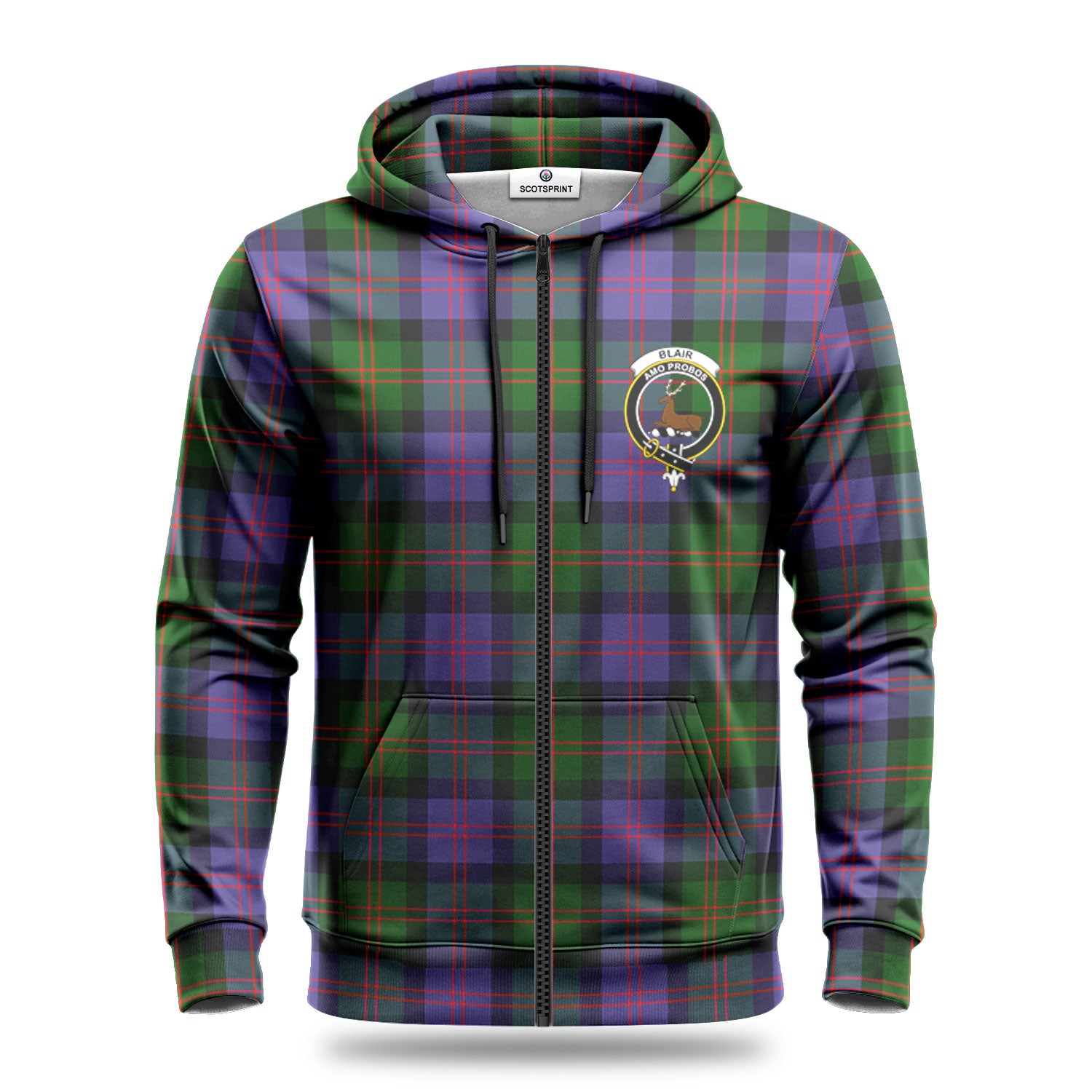 Blair Modern Tartan Crest Hoodie