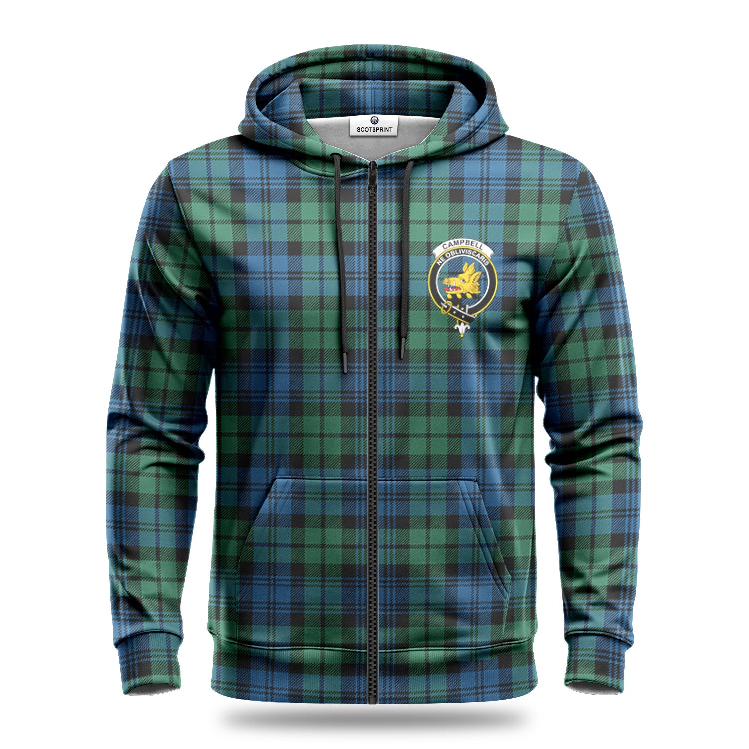 Campbell Ancient 02 Tartan Crest Hoodie