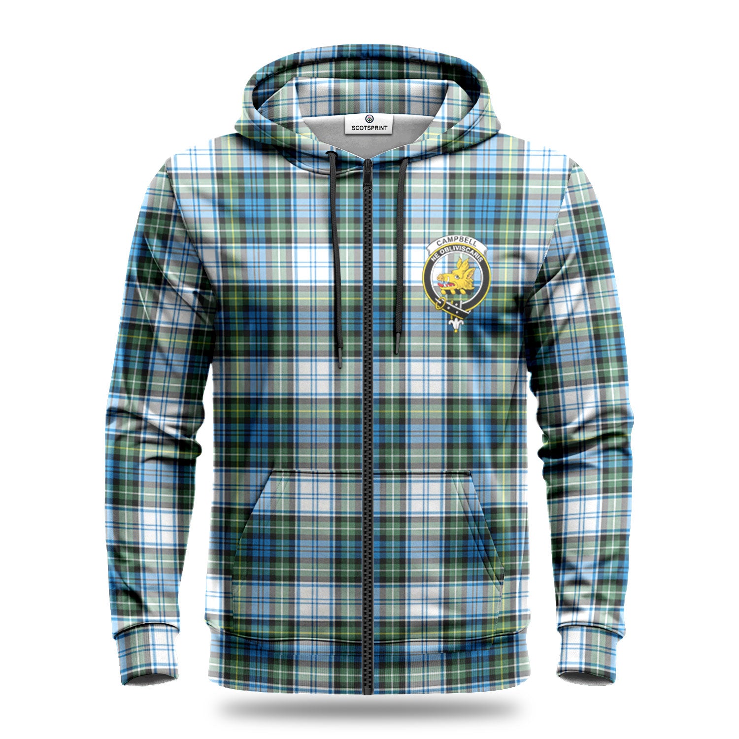 Campbell Dress Ancient Tartan Crest Hoodie