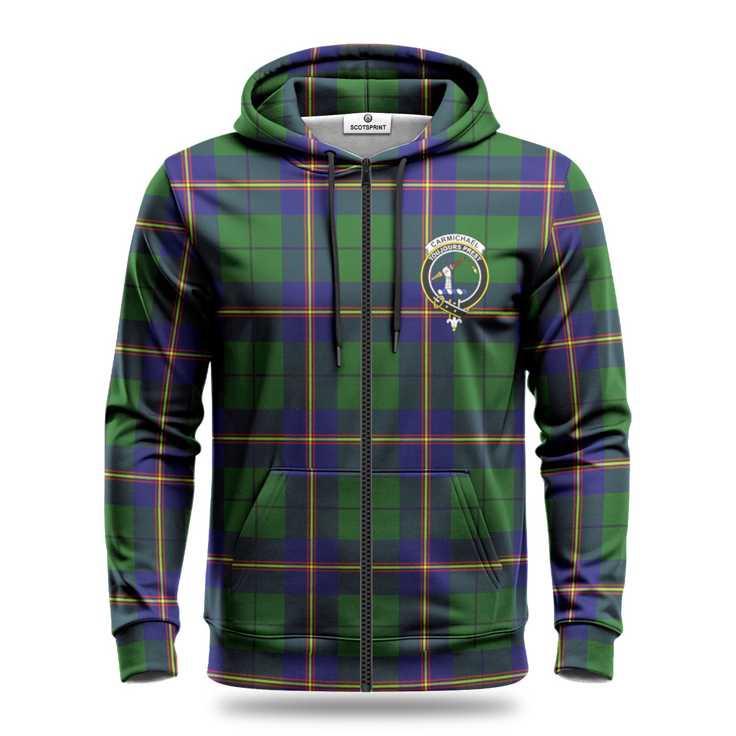 Carmichael Modern Tartan Crest Hoodie