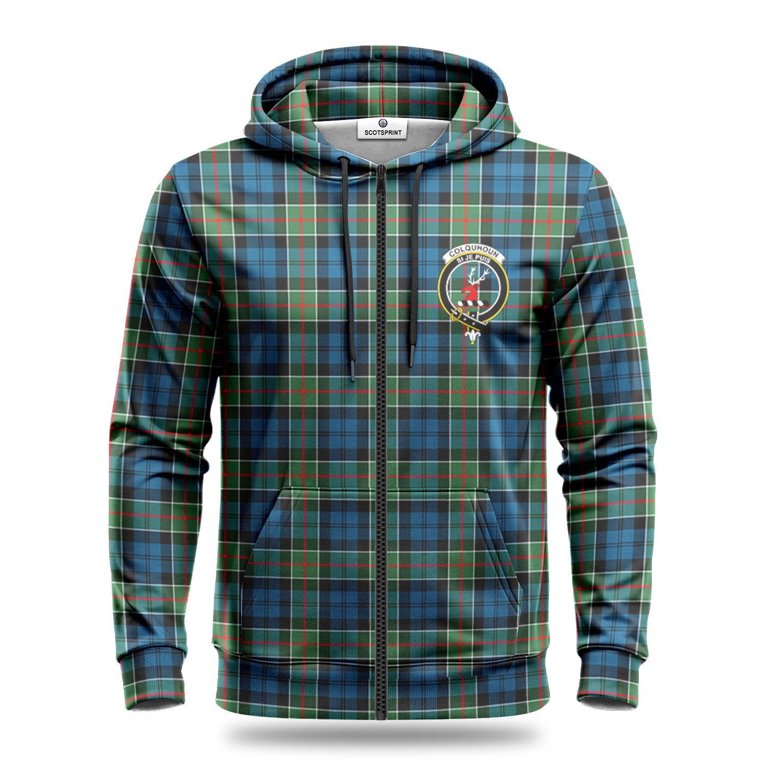 Colquhoun Ancient Tartan Crest Hoodie