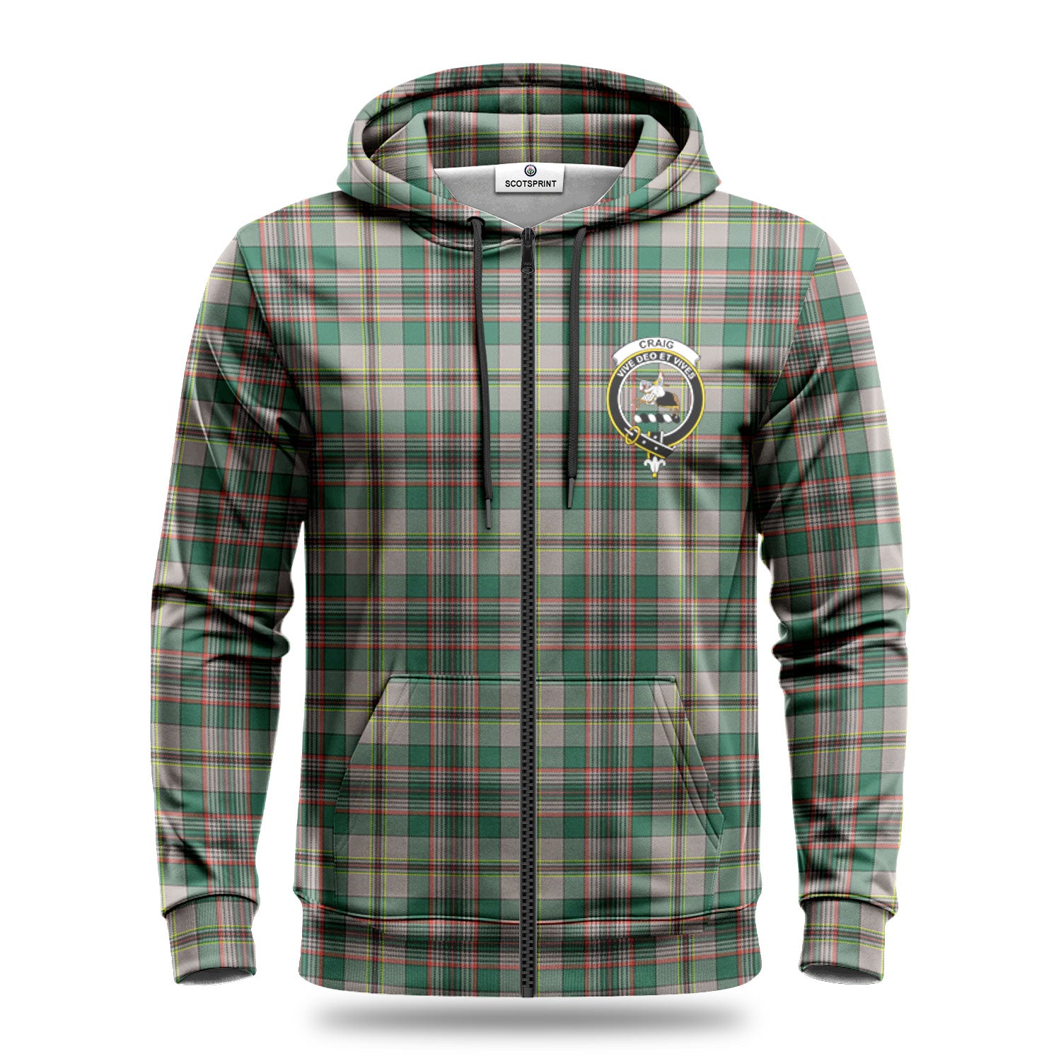 Craig Ancient Tartan Crest Hoodie