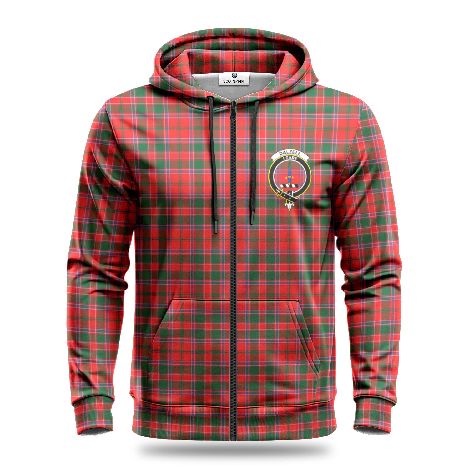 Dalziel Modern Tartan Crest Hoodie