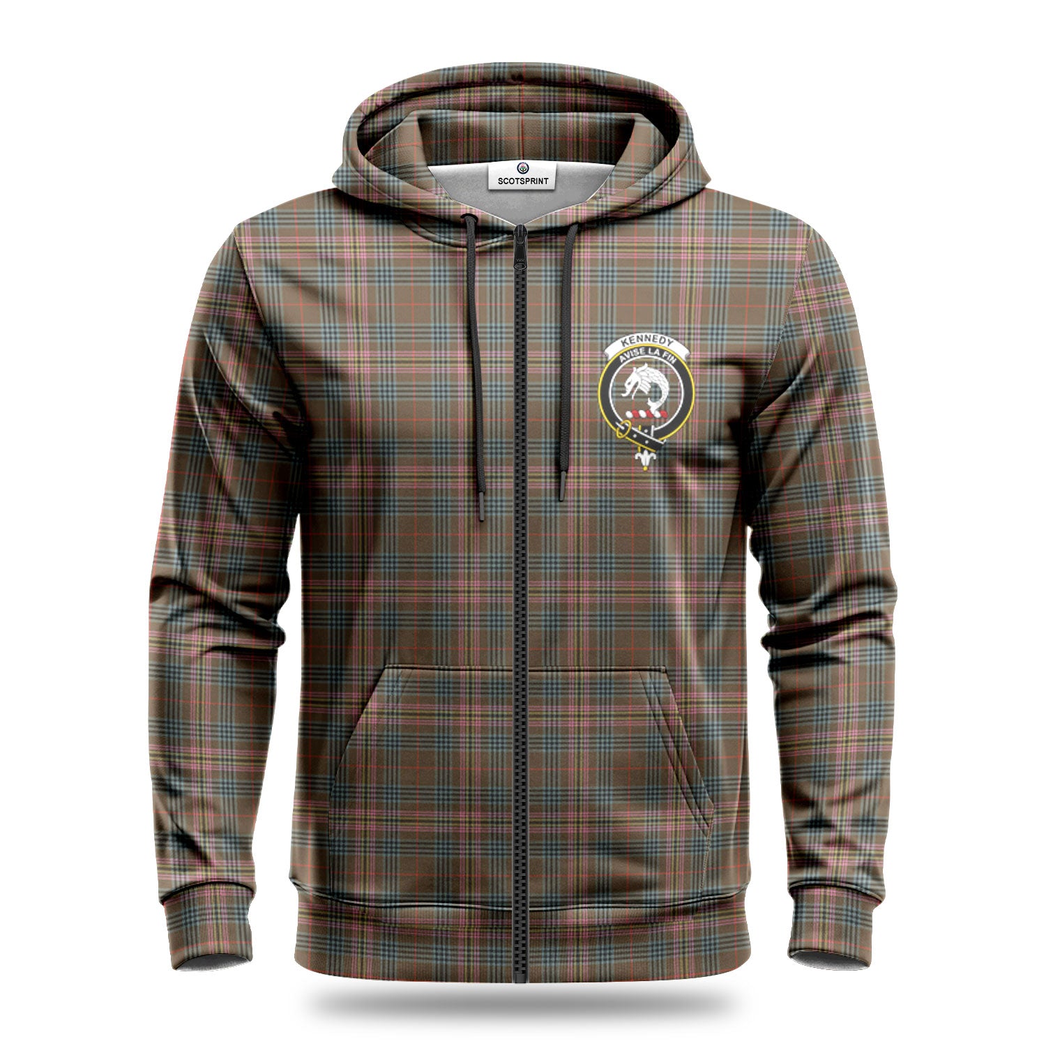 Kennedy Weathered Tartan Crest Hoodie