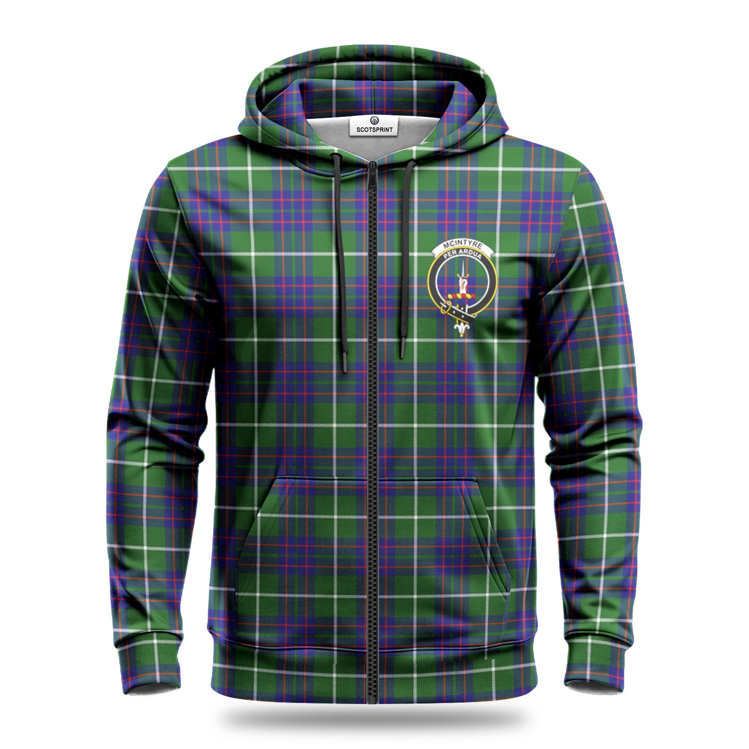 McIntyre Hunting Modern Tartan Crest Hoodie