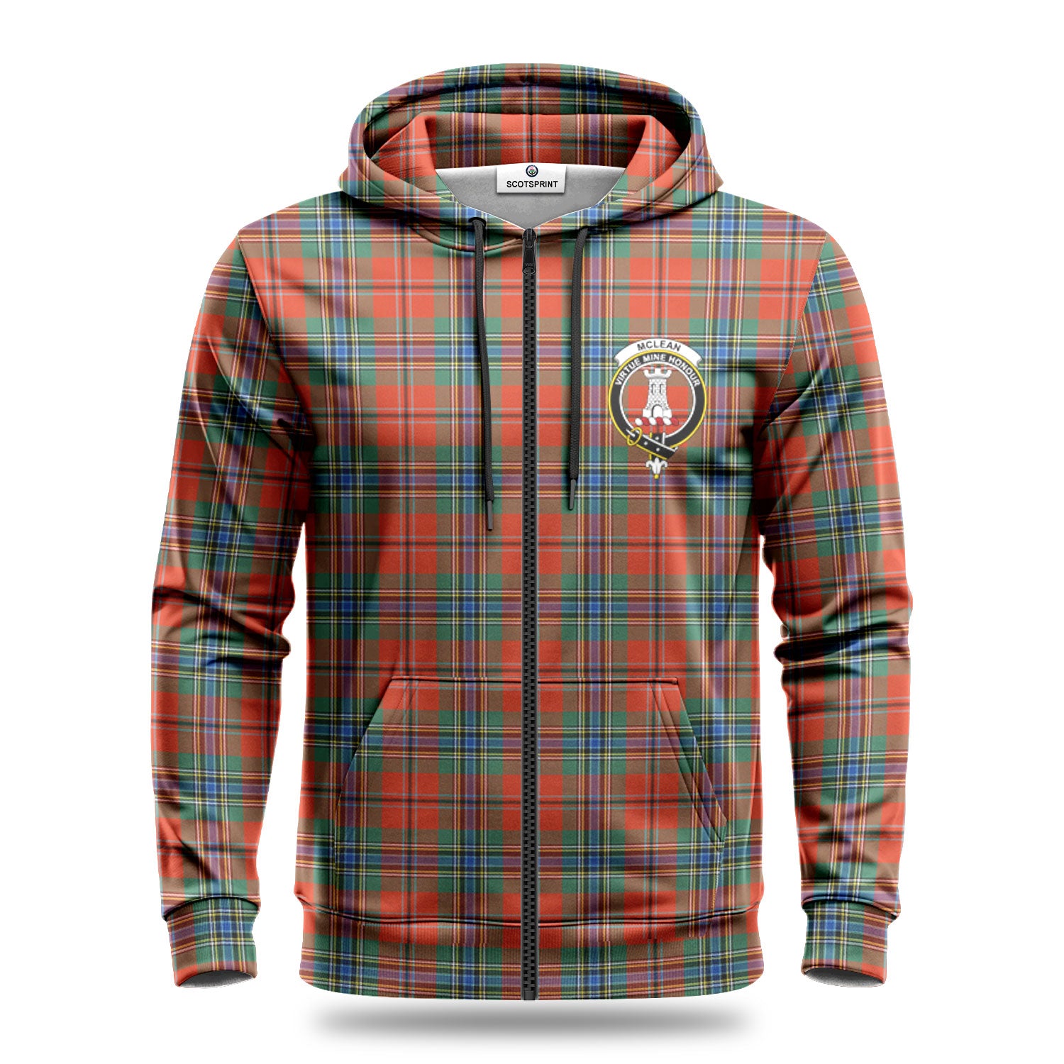 McLean of Duart Ancient Tartan Crest Hoodie