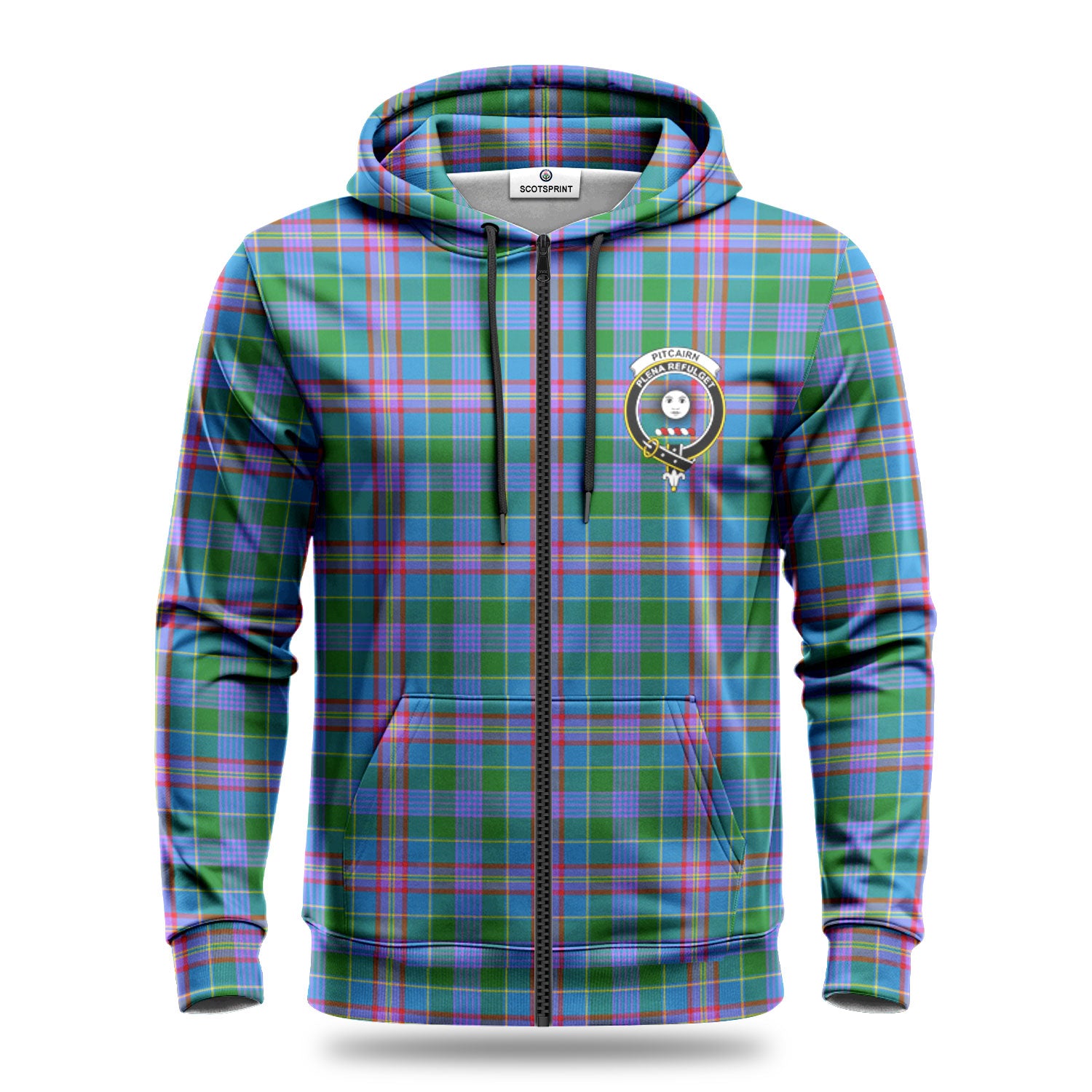 Pitcairn Hunting Tartan Crest Hoodie