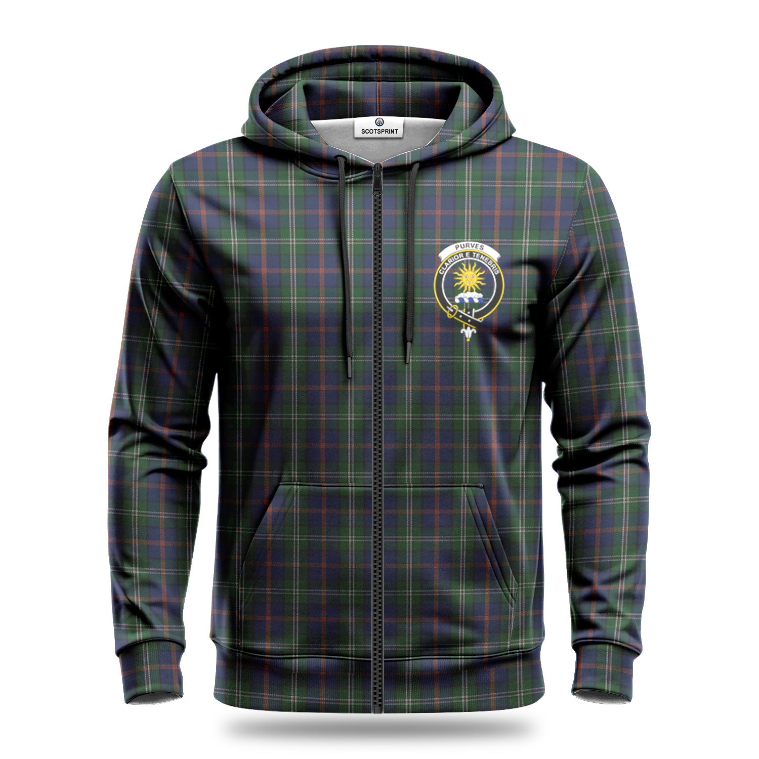 Purves Tartan Crest Hoodie