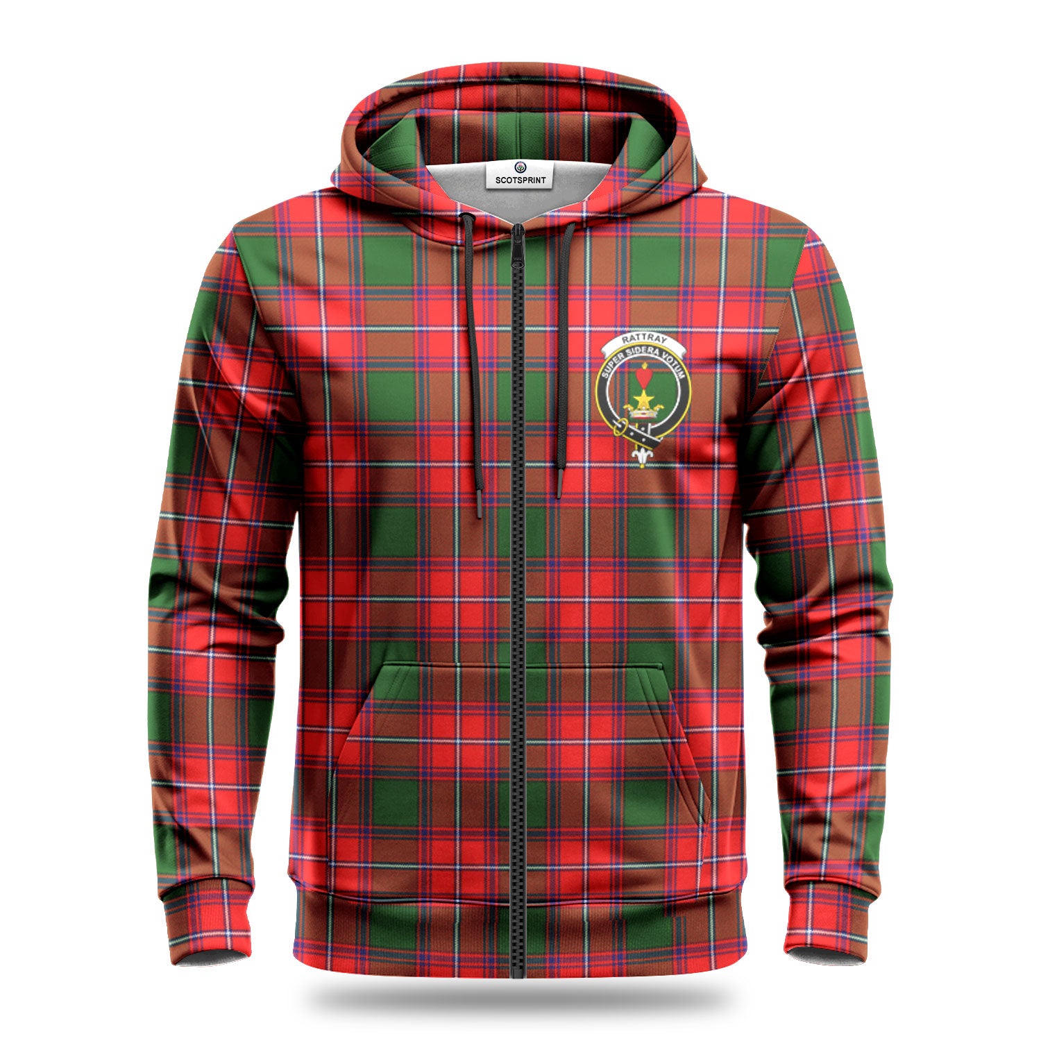 Rattray Modern Tartan Crest Hoodie