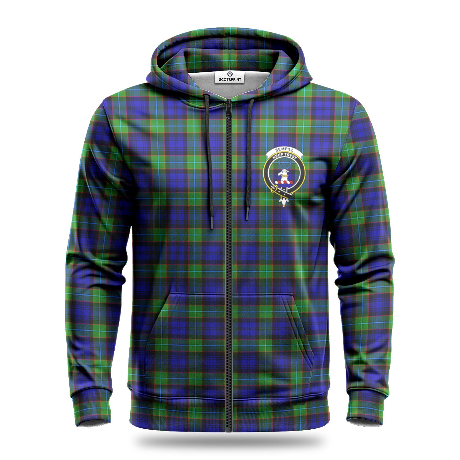 Sempill Modern Tartan Crest Hoodie