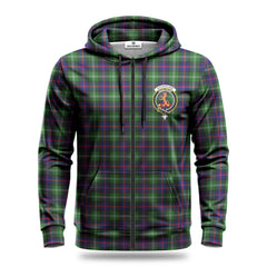 Sutherland Modern Tartan Crest Hoodie