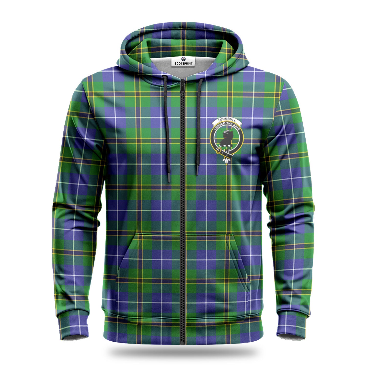 Turnbull Hunting Tartan Crest Hoodie