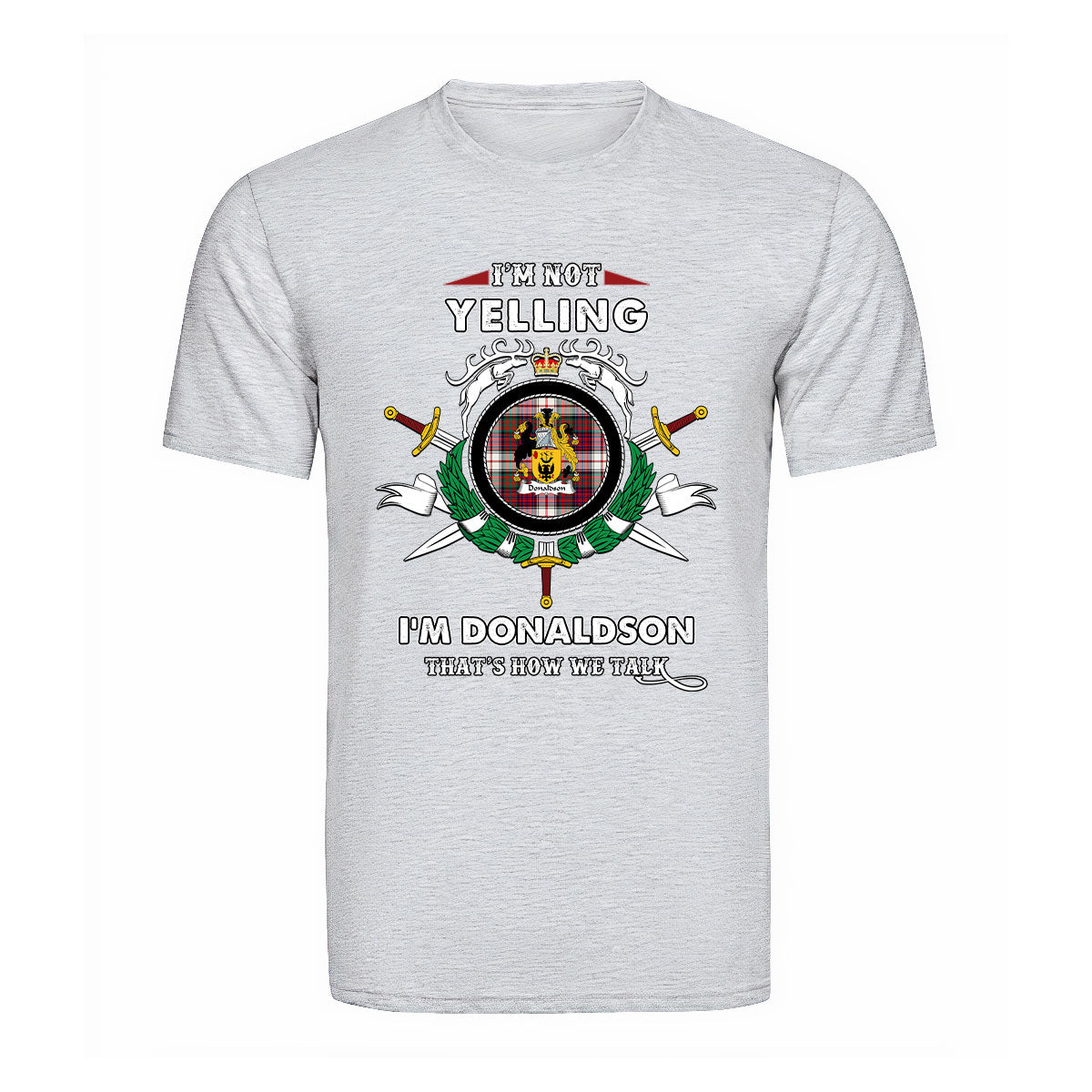 Donaldson Tartan Crest T-shirt - I'm not yelling style