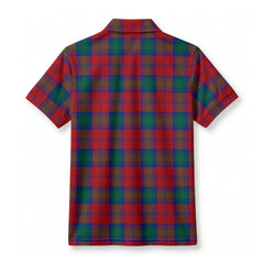 Auchinleck Tartan Crest Birdseye Mesh Polo Shirt