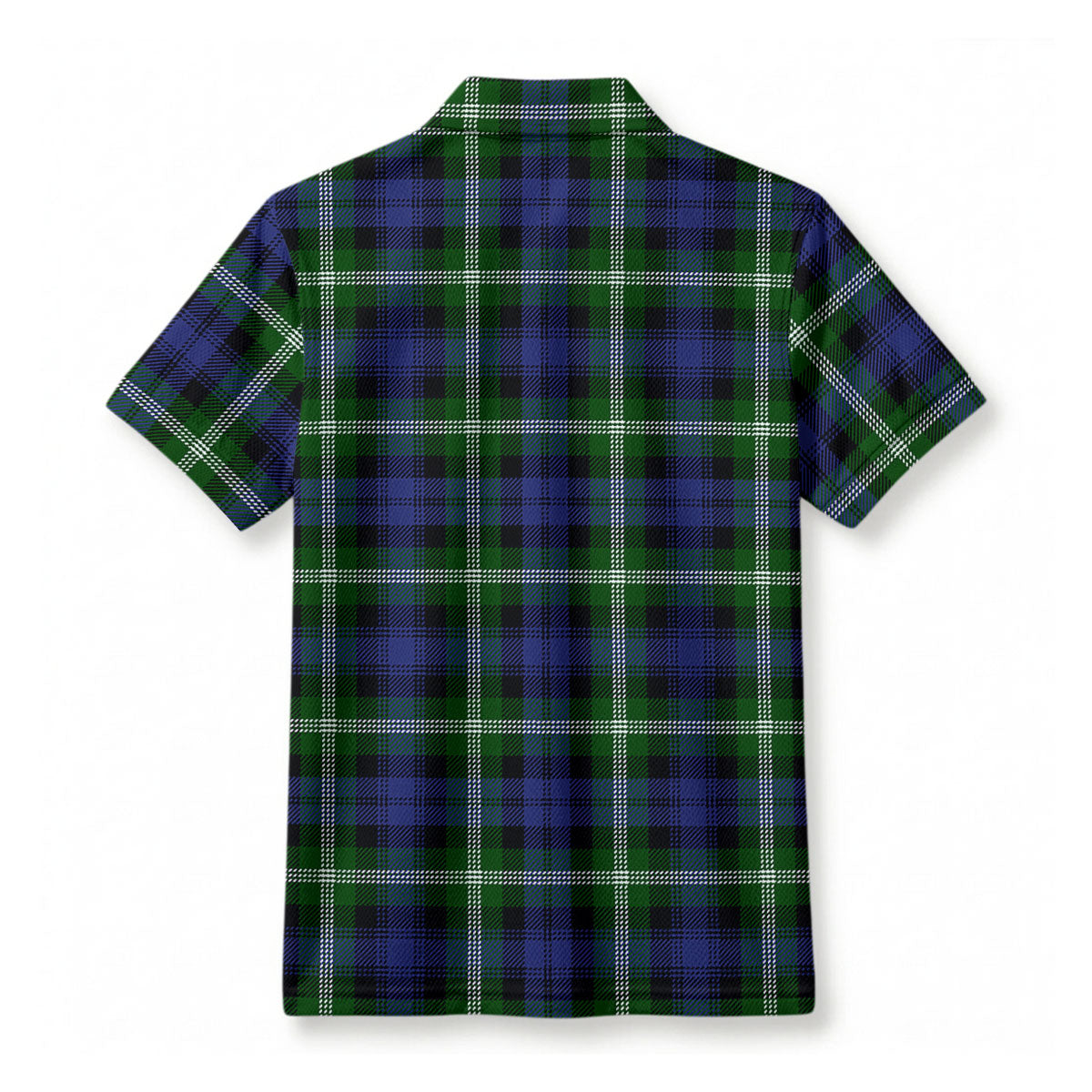 Baillie Modern Tartan Crest Birdseye Mesh Polo Shirt