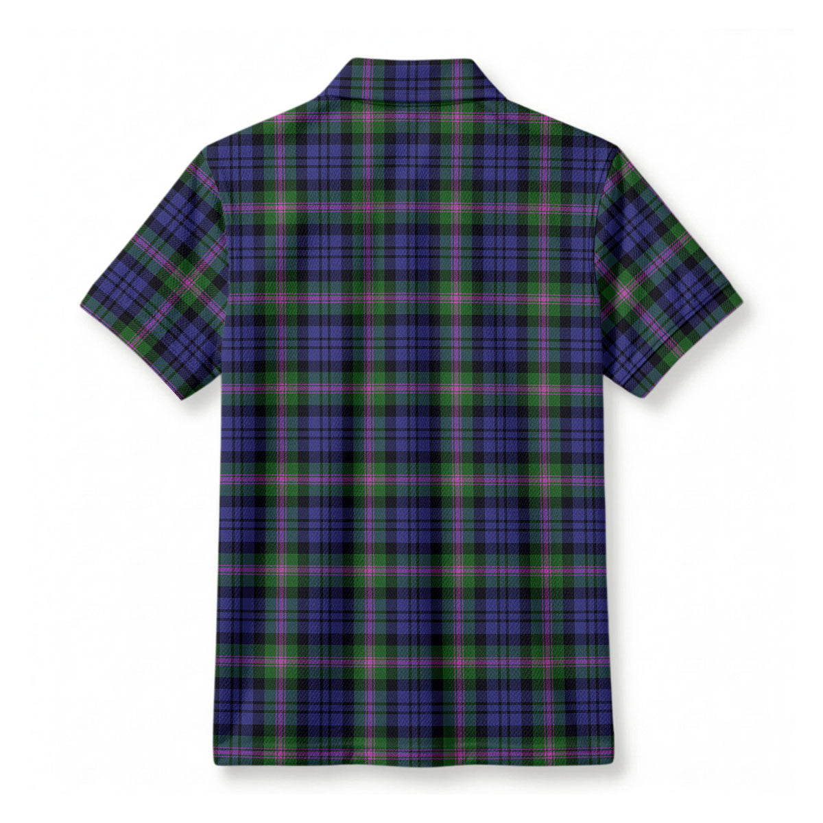 Baird Modern Tartan Crest Birdseye Mesh Polo Shirt