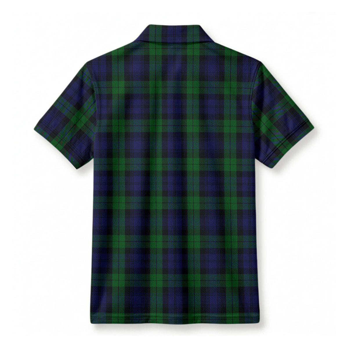 Black Watch Tartan Crest Birdseye Mesh Polo Shirt