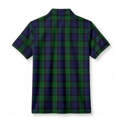 Black Watch Tartan Crest Birdseye Mesh Polo Shirt
