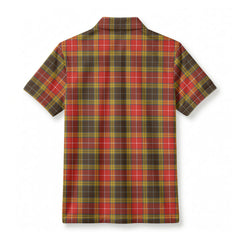 Buchanan Old Set Weathered Tartan Crest Birdseye Mesh Polo Shirt