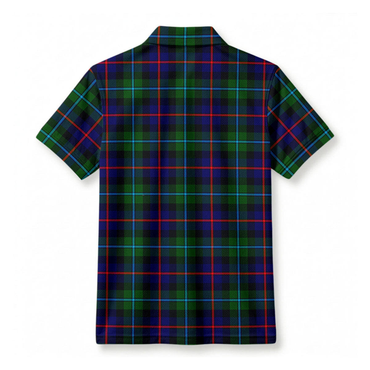 Calder Tartan Crest Birdseye Mesh Polo Shirt