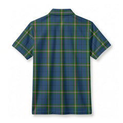 Clelland Tartan Crest Birdseye Mesh Polo Shirt