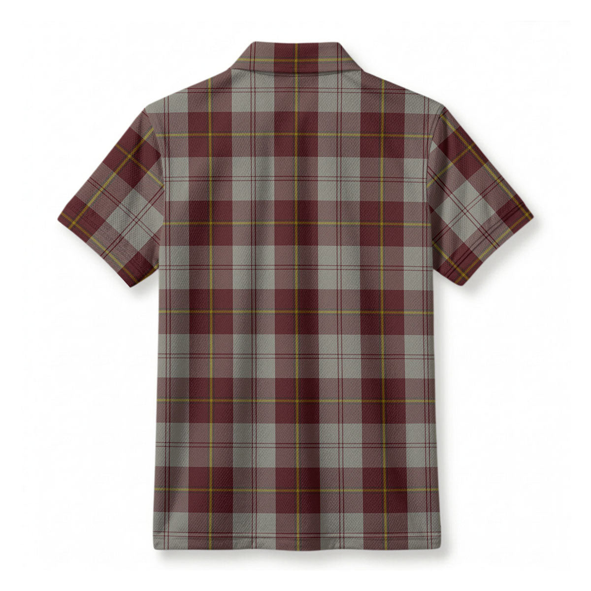 Cunningham Burgundy Dancers Tartan Crest Birdseye Mesh Polo Shirt