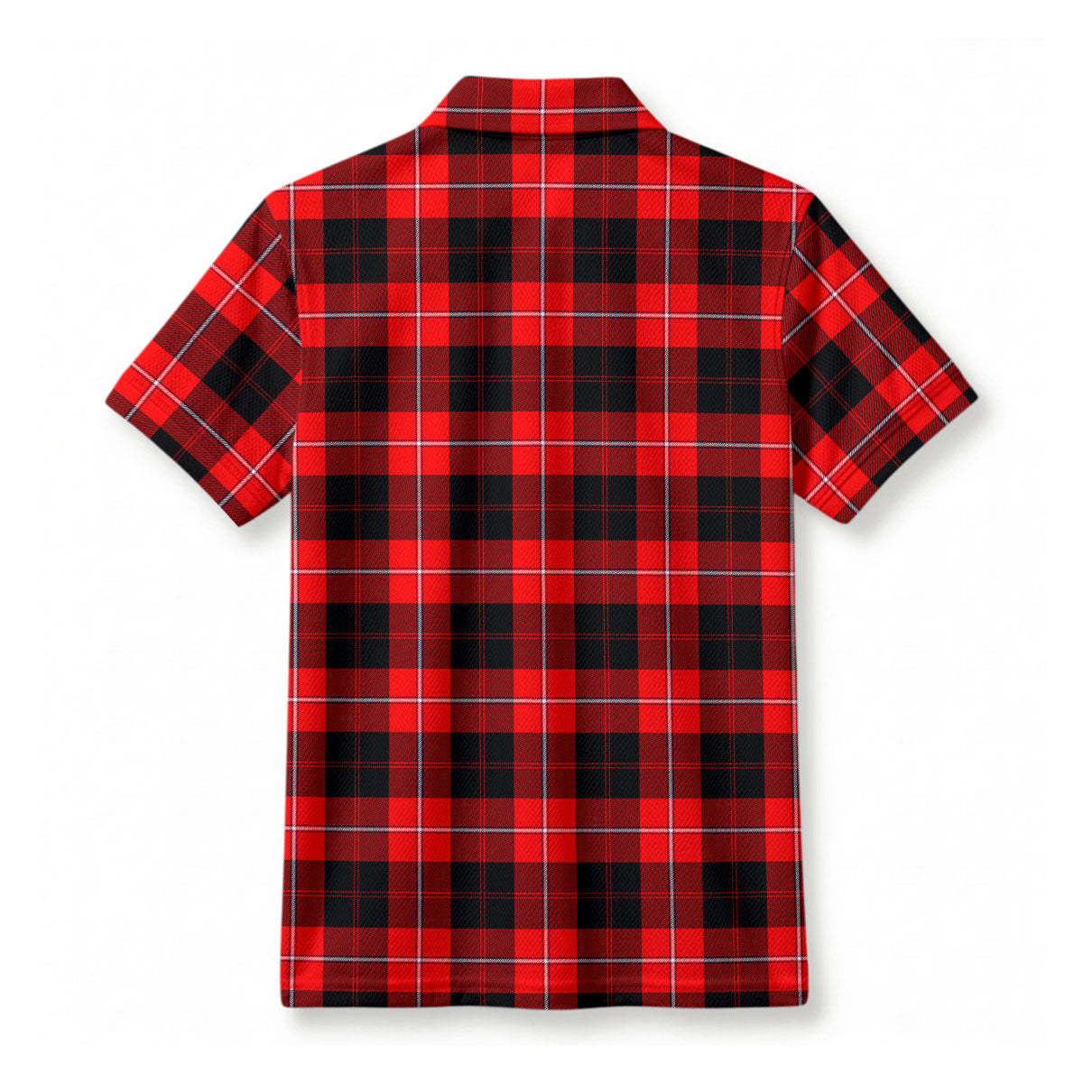 Cunningham Modern Tartan Crest Birdseye Mesh Polo Shirt
