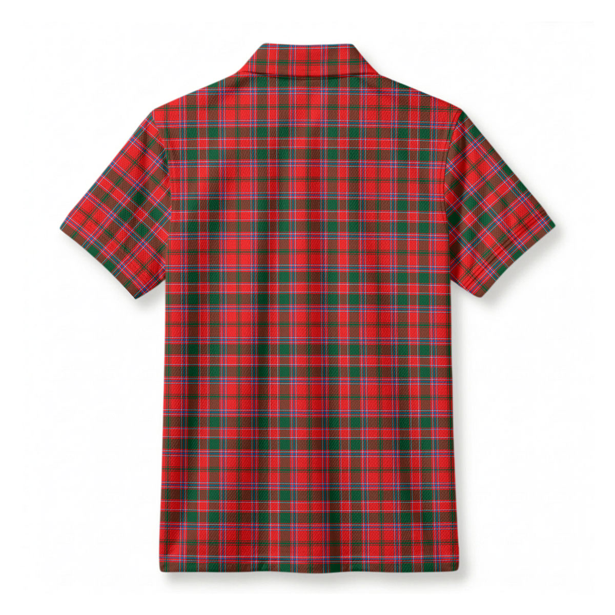 Dalziel Modern Tartan Crest Birdseye Mesh Polo Shirt