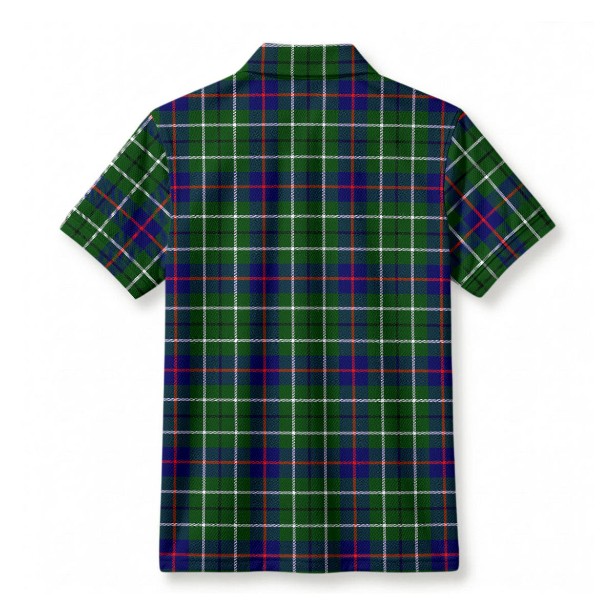 Duncan Modern Tartan Crest Birdseye Mesh Polo Shirt