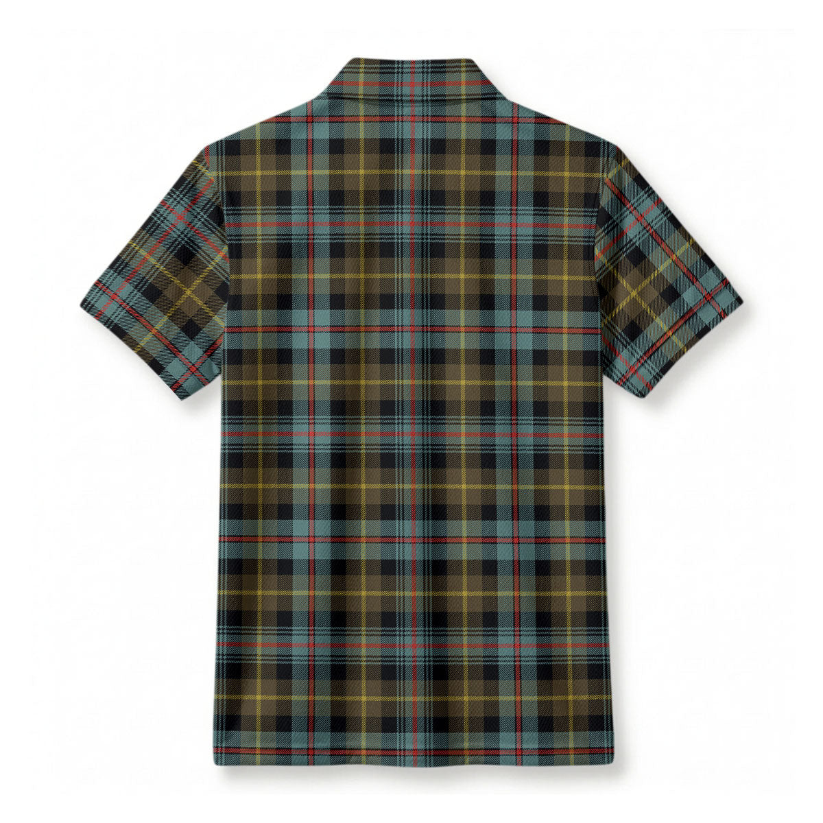 Farquharson Weathered Tartan Crest Birdseye Mesh Polo Shirt