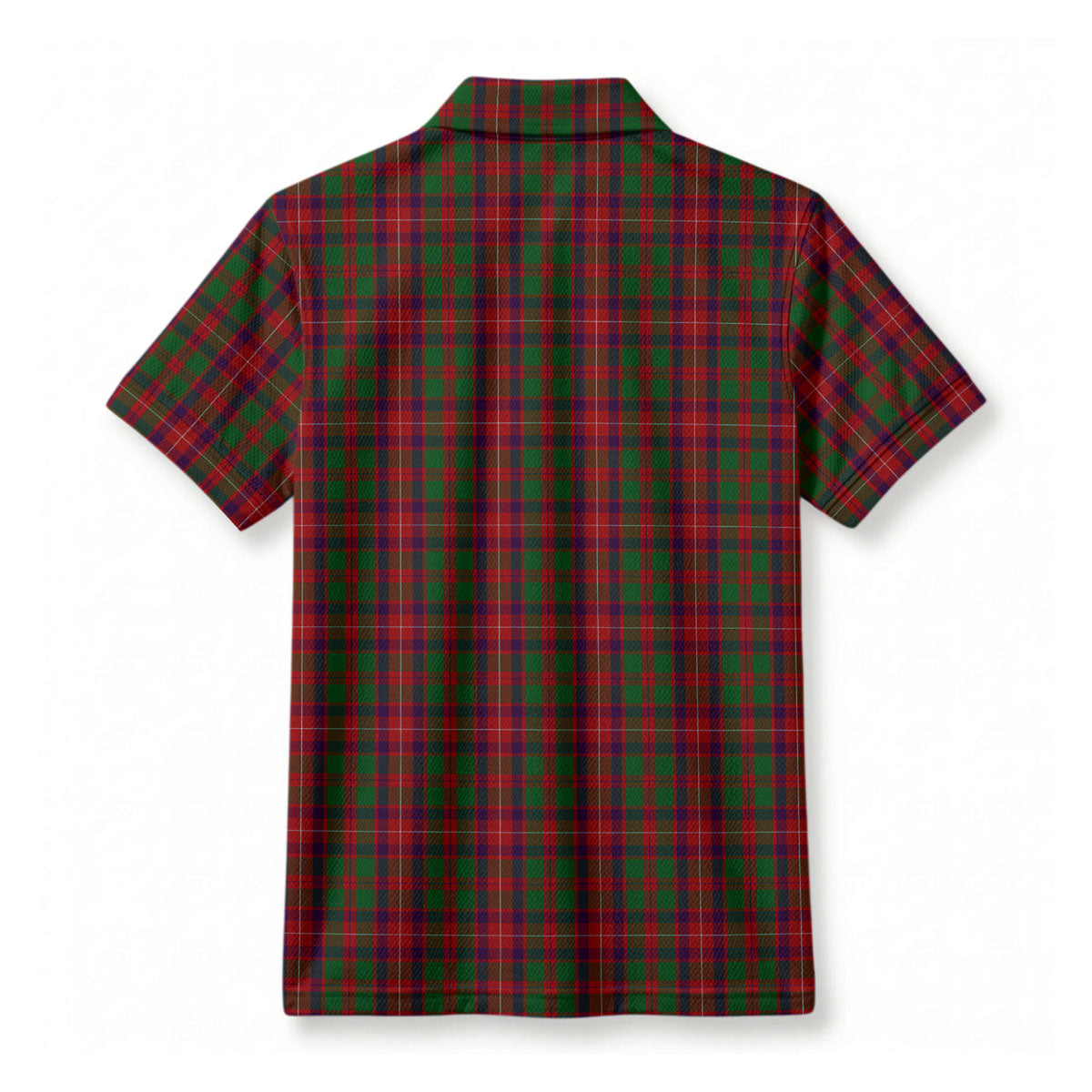 Geddes Tartan Crest Birdseye Mesh Polo Shirt