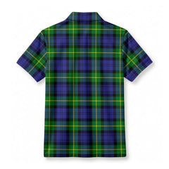 Gordon Modern Tartan Crest Birdseye Mesh Polo Shirt