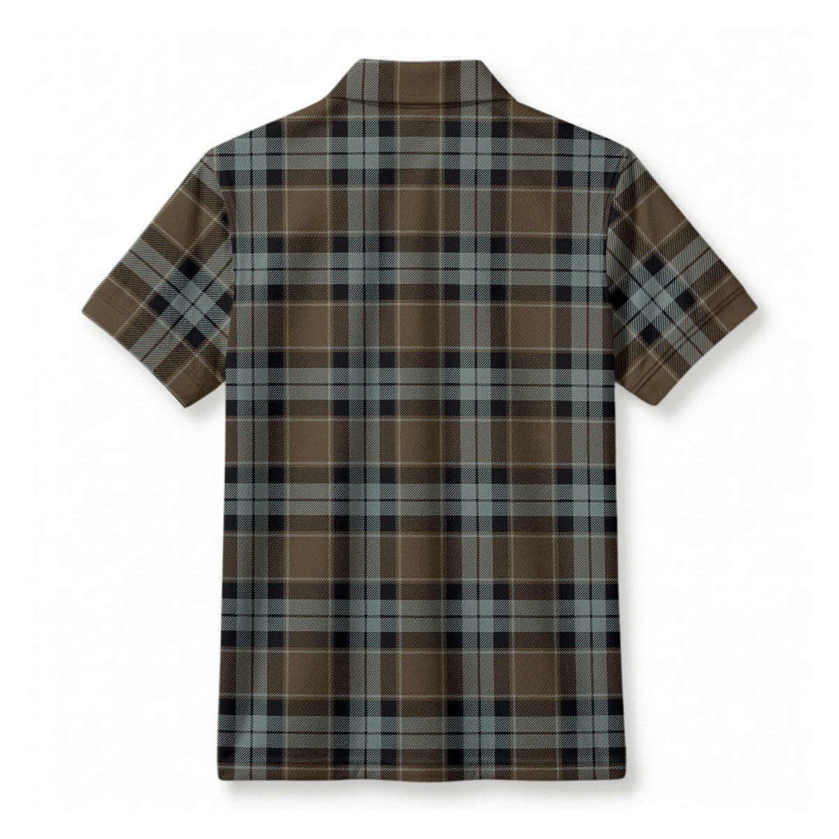 Graham of Menteith Weathered Tartan Crest Birdseye Mesh Polo Shirt