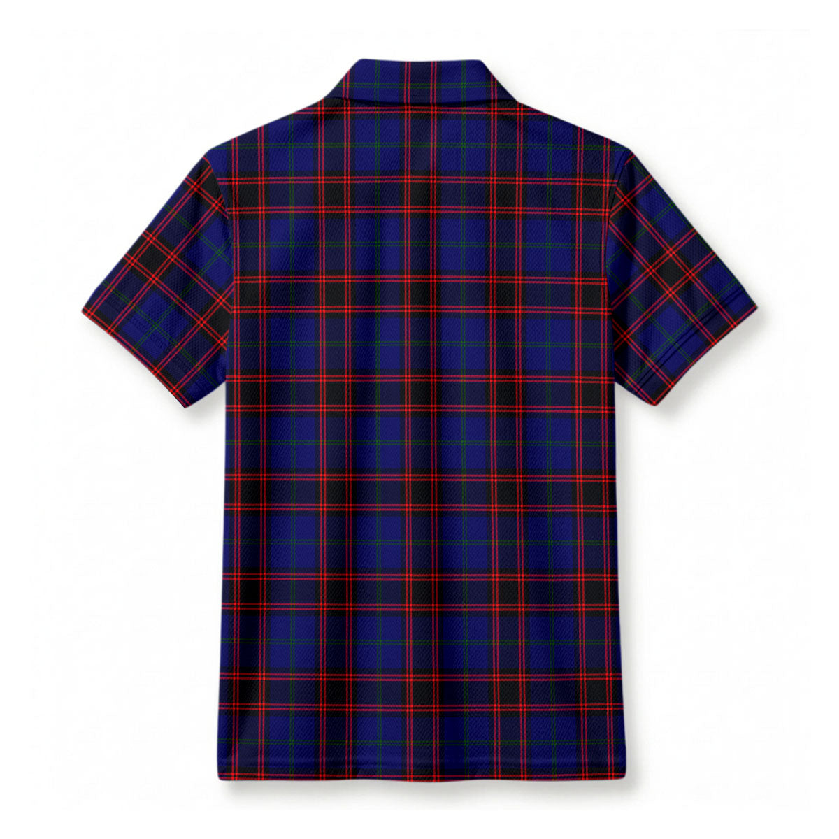 Home Modern Tartan Crest Birdseye Mesh Polo Shirt