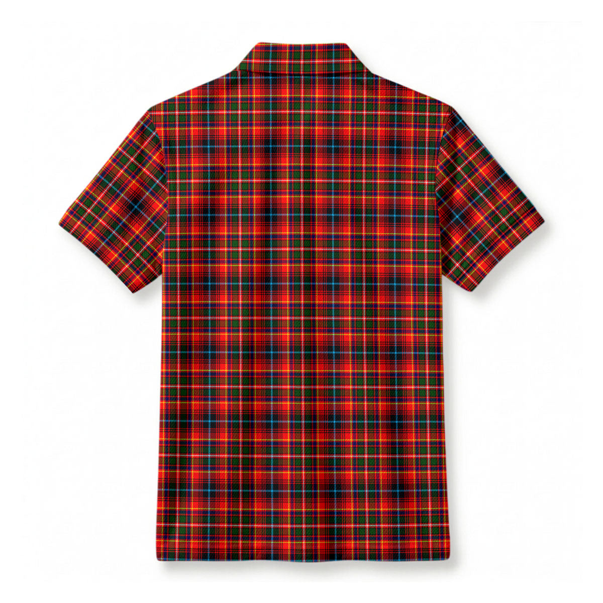 Innes Modern Tartan Crest Birdseye Mesh Polo Shirt