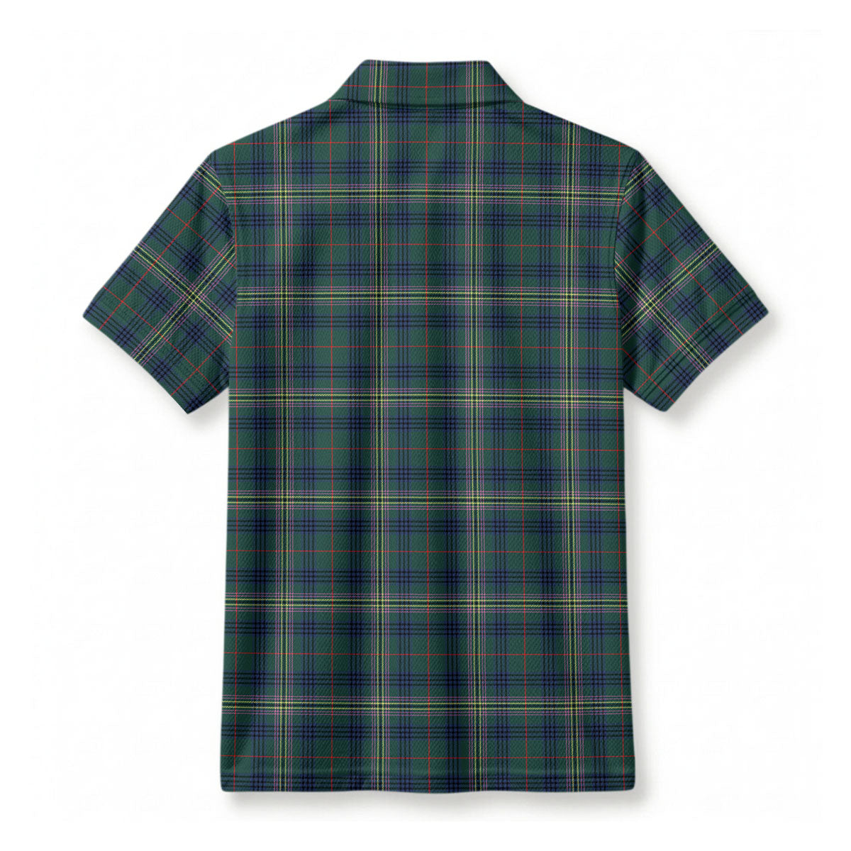 Kennedy Modern Tartan Crest Birdseye Mesh Polo Shirt