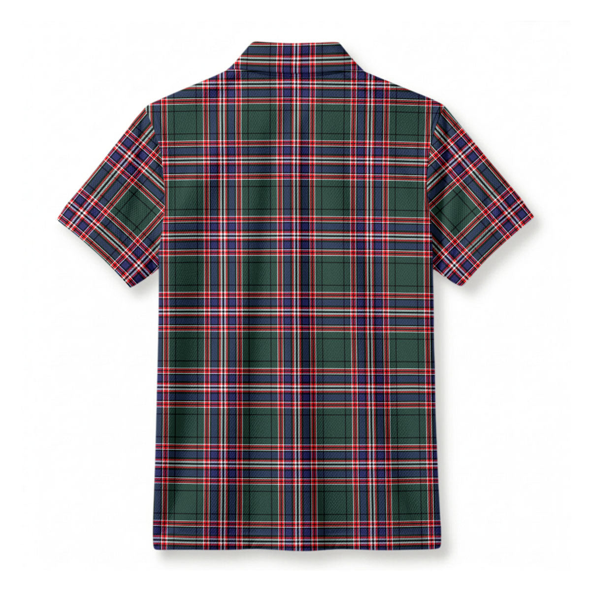 MacFarlane Hunting Modern Tartan Crest Birdseye Mesh Polo Shirt